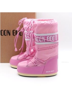 NEW Moon Boot Icon Nylon Snow Boots 80D1400440-J001 Pink